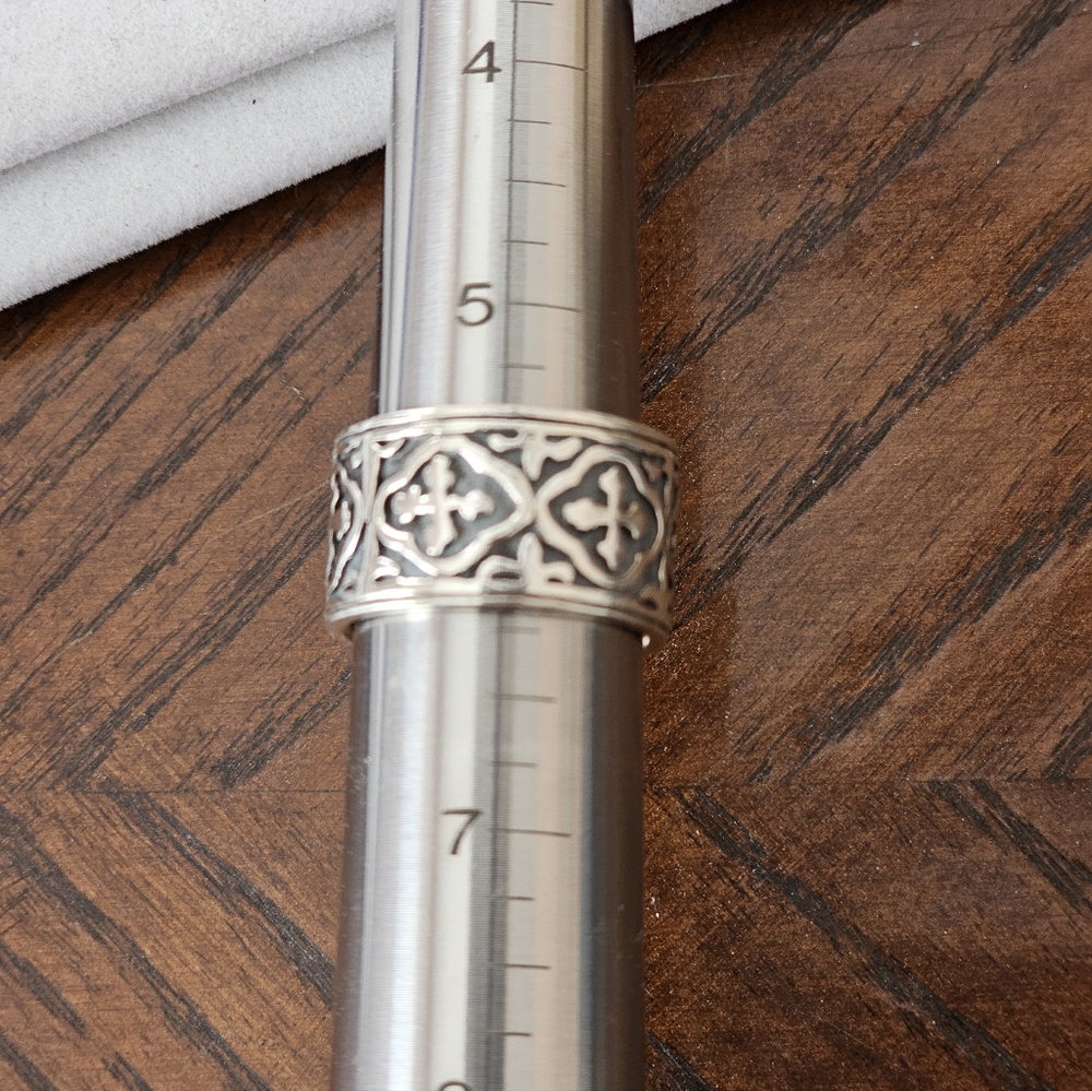 Gothic 925 Sterling Silver Medieval Crosses Ring Size 5.75-6 - Picture 10 of 14